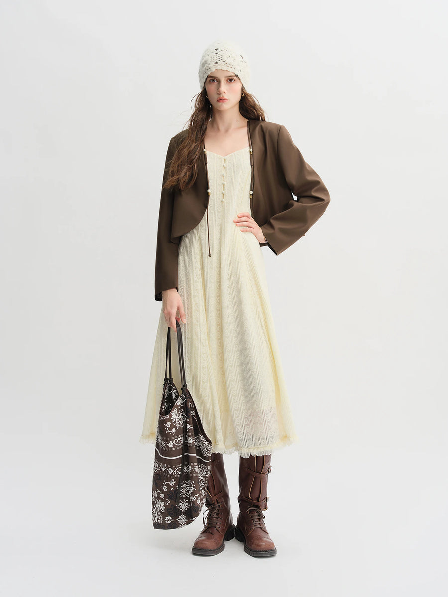 Slimming Plus Size Autumn Jacket: Beaded Detail & Curved Hem