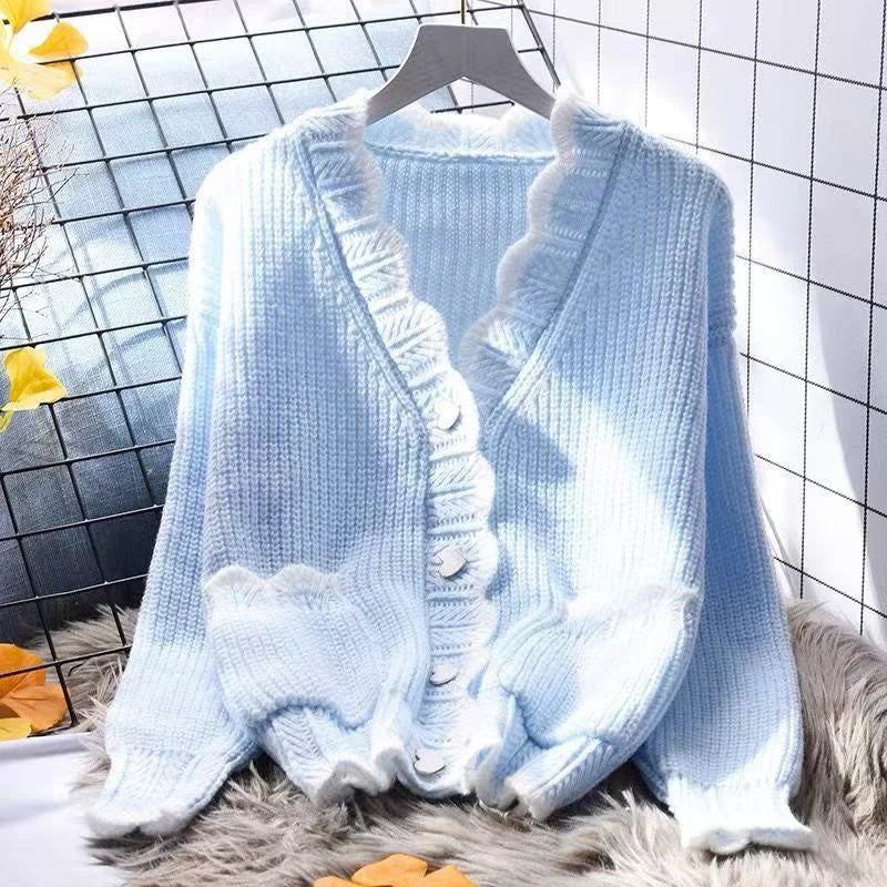 Autumn V-Neck Knitted Jumper