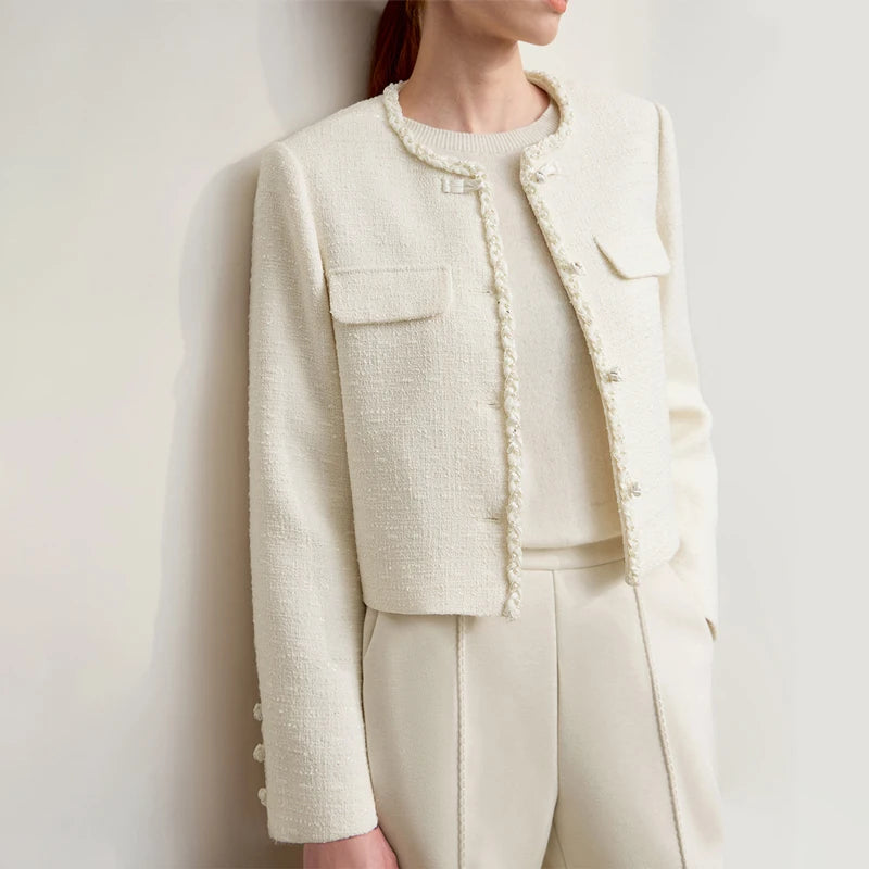 Chic & Versatile Round Neck Jacket for Women