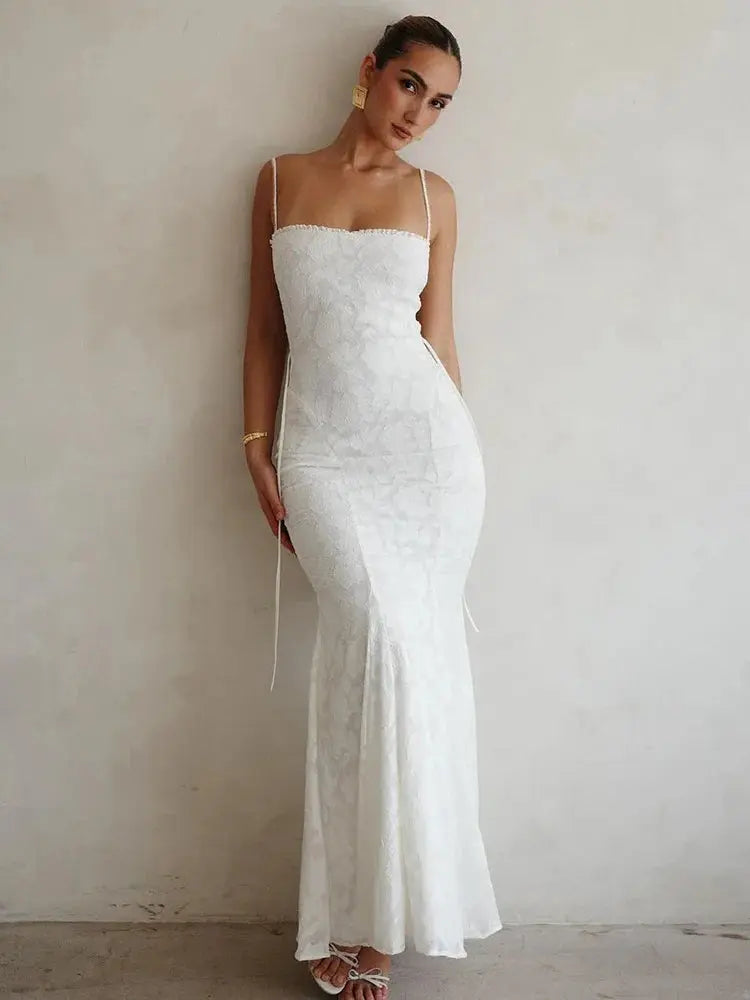 White Sleeveless with Lace-Up Back - Loran
