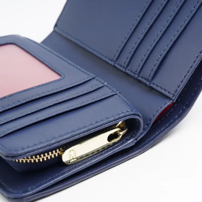 CH Luxury Blue Women's Short Wallet & Card Case