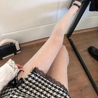 Vintage Small Polka Dot Tights & Silk Stockings