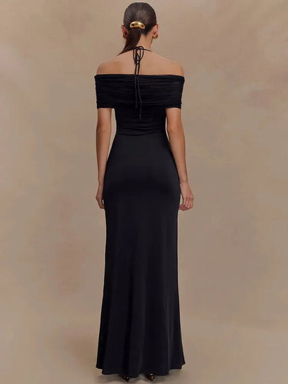 Elegant Off-Shoulder Backless Gown - Loran
