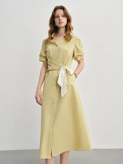 Tailored Tie-Front Shirt Dress in Slim Fit LORAN STORE