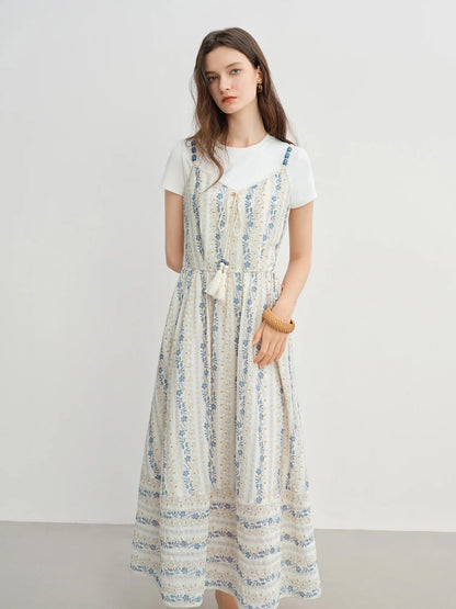 Textured Bead Sundress Fluid Tassel Resort Wear Loran