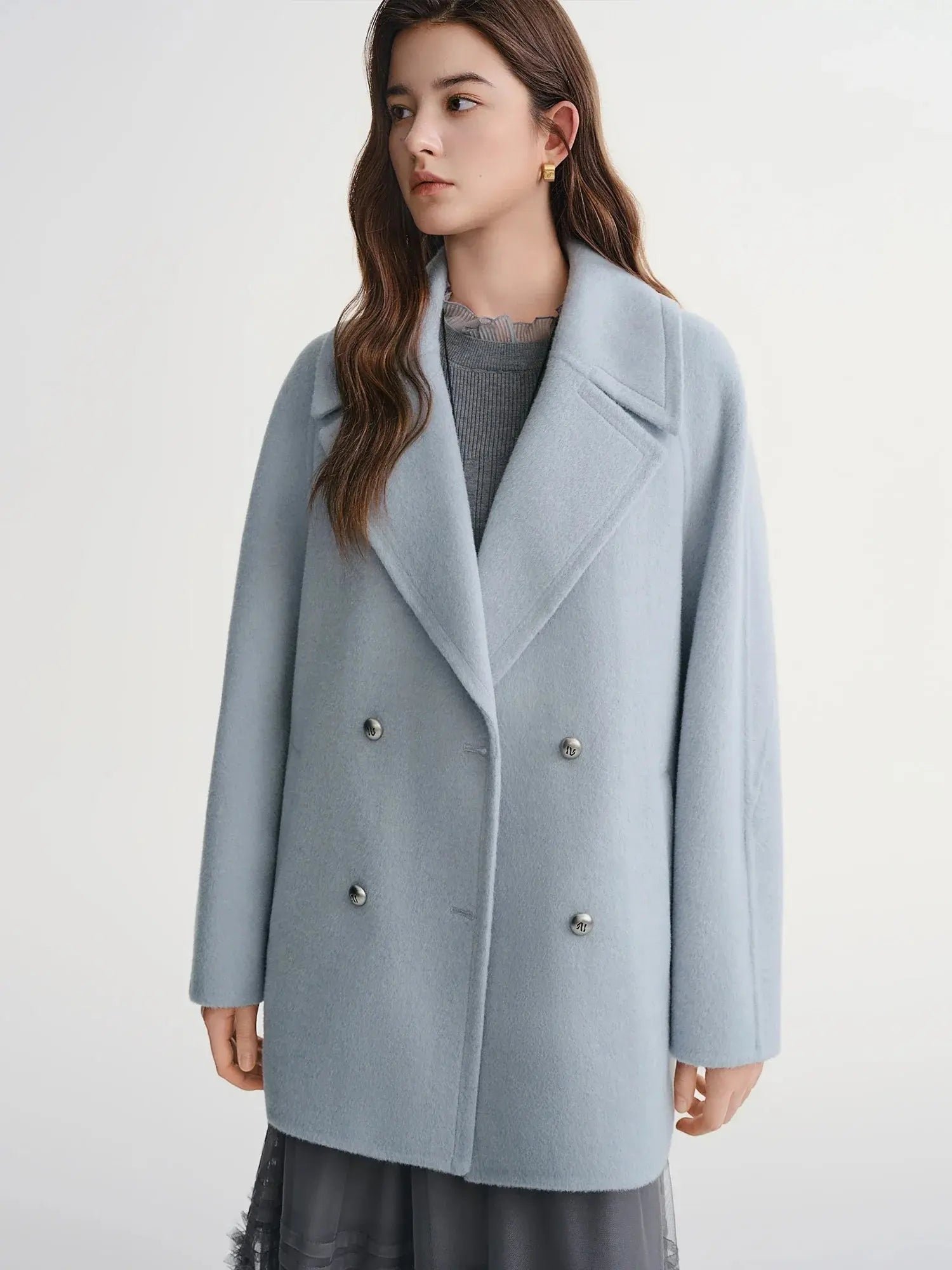 New Plus Size Wool Blend Short Coat for Women - Loran