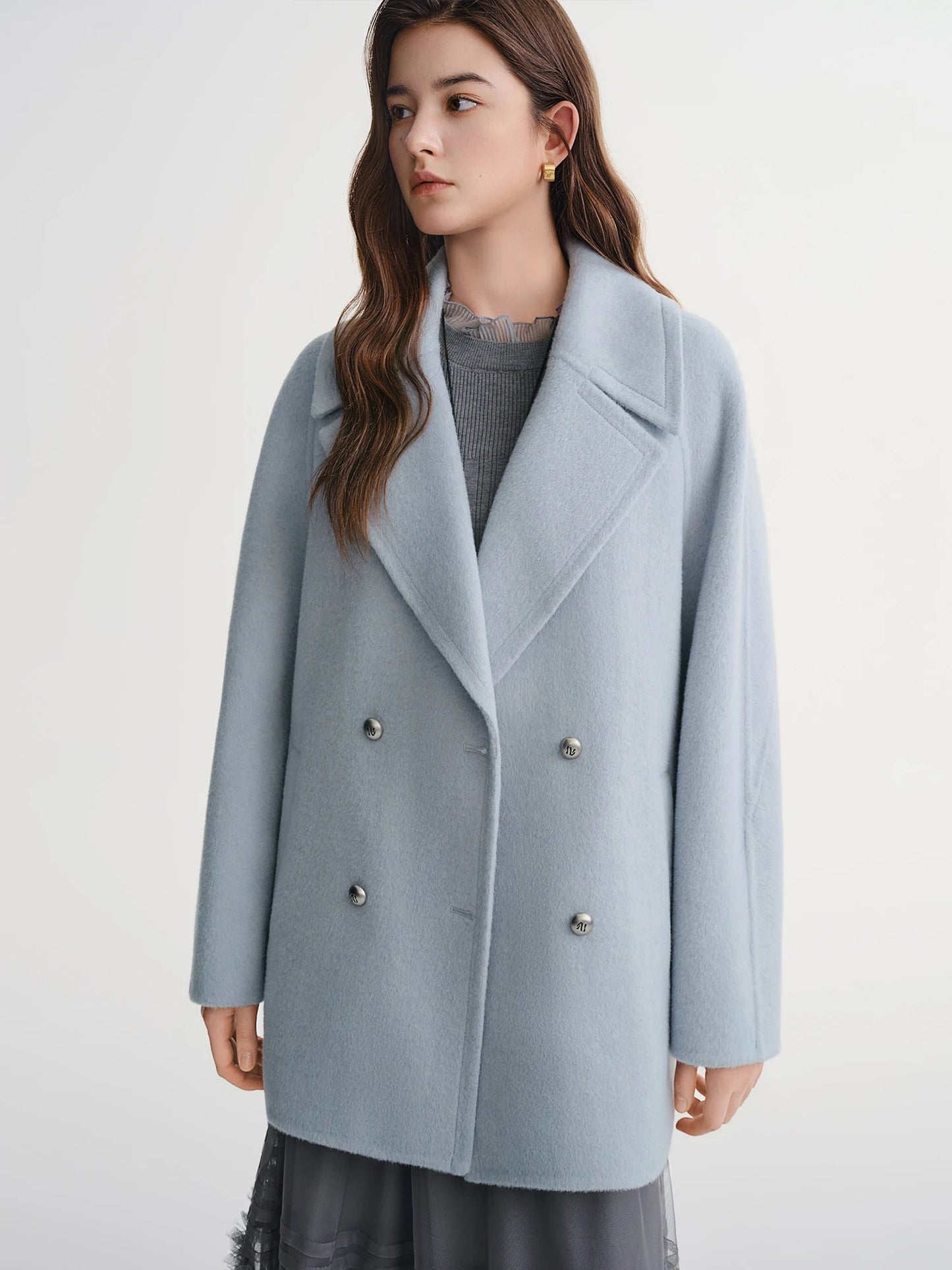 Plus Size Tweed Winter Short Wool Coat Loran