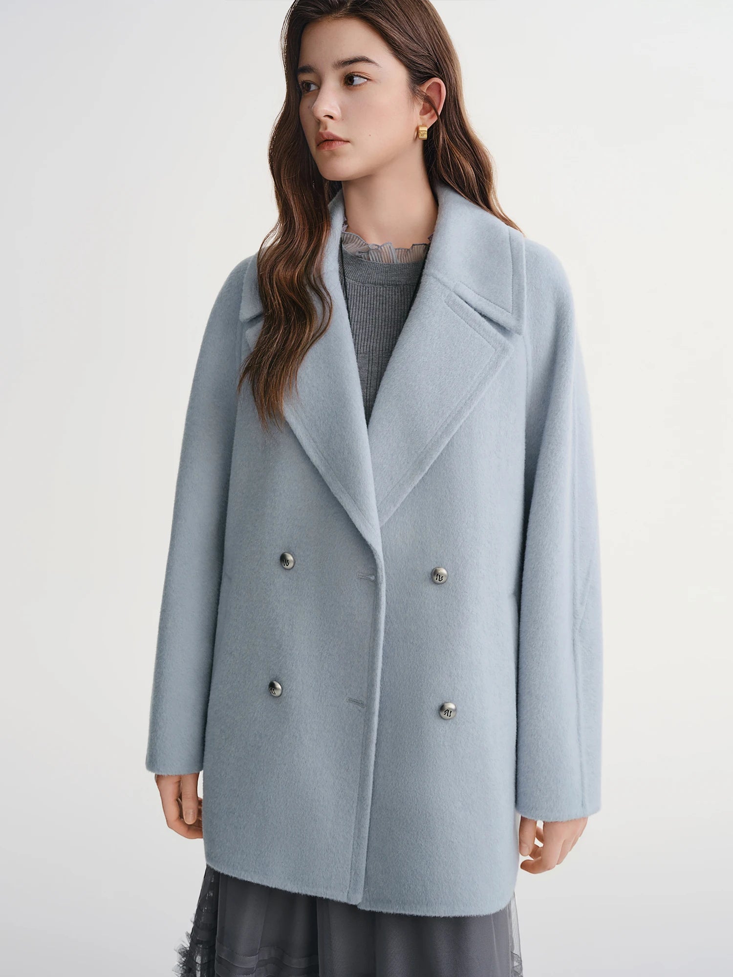 Plus Size Tweed Winter Short Wool Coat Loran
