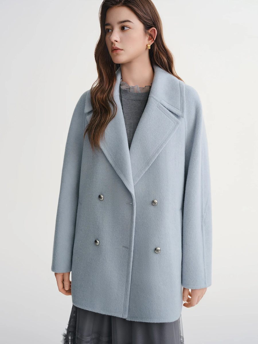 New Plus Size Wool Blend Short Coat for Women