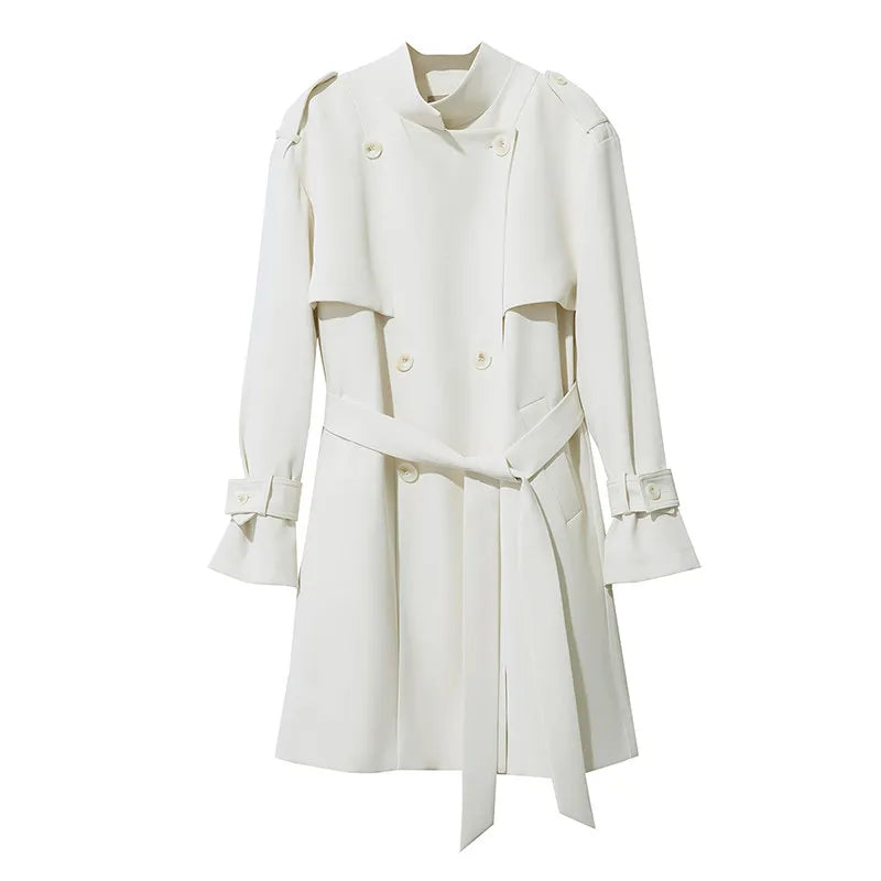 Amii Women's Trench Coat 2026 Spring New Commuter Drop Shoulder Sleeve Double-breasted Coat Women's Loose With Belt Top 12641029 Loran