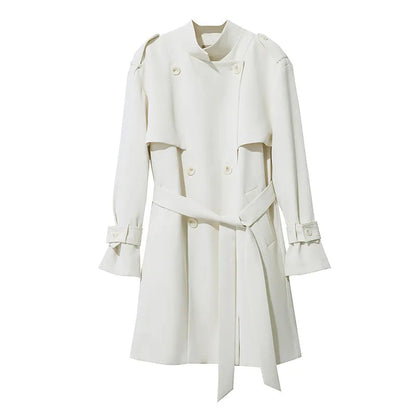 Amii Women's Trench Coat 2026 Spring New Commuter Drop Shoulder Sleeve Double-breasted Coat Women's Loose With Belt Top 12641029 Loran