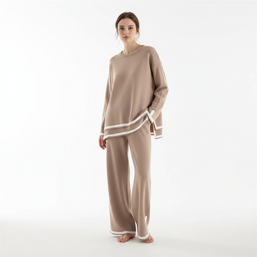 Long Sleeve Casual Knit Two-Piece Outfit