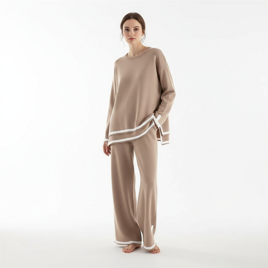 Long Sleeve Casual Knit Two-Piece Outfit