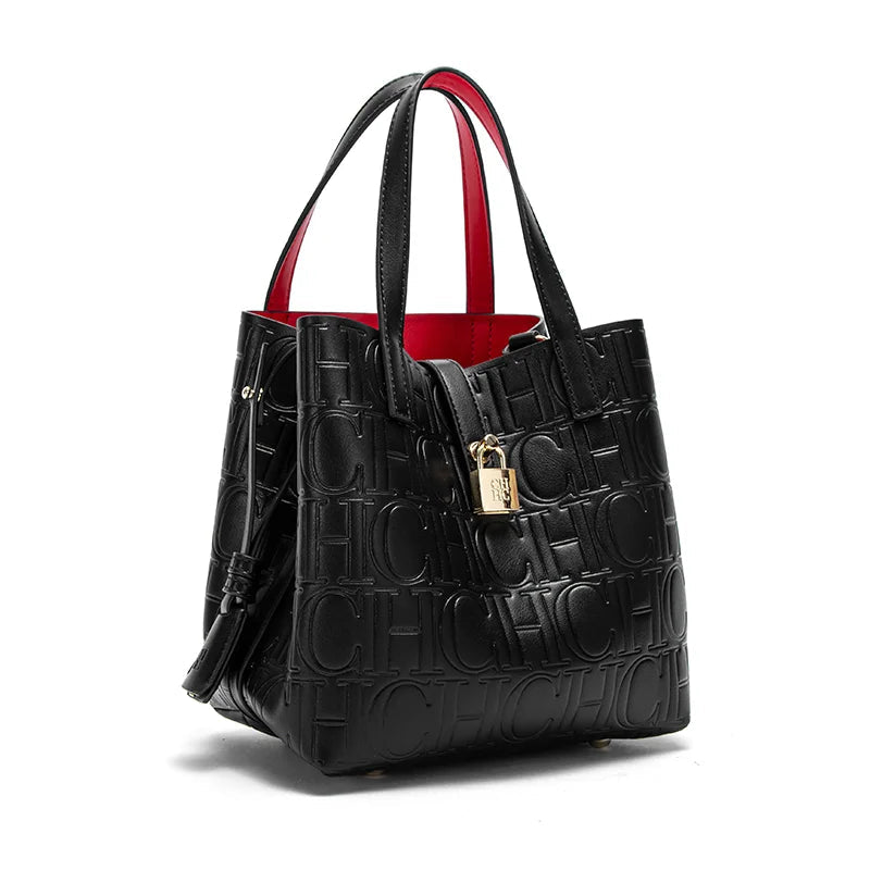 CHCH Women's Steel Embossed Tote Bag Handheld Bun Mother Bag