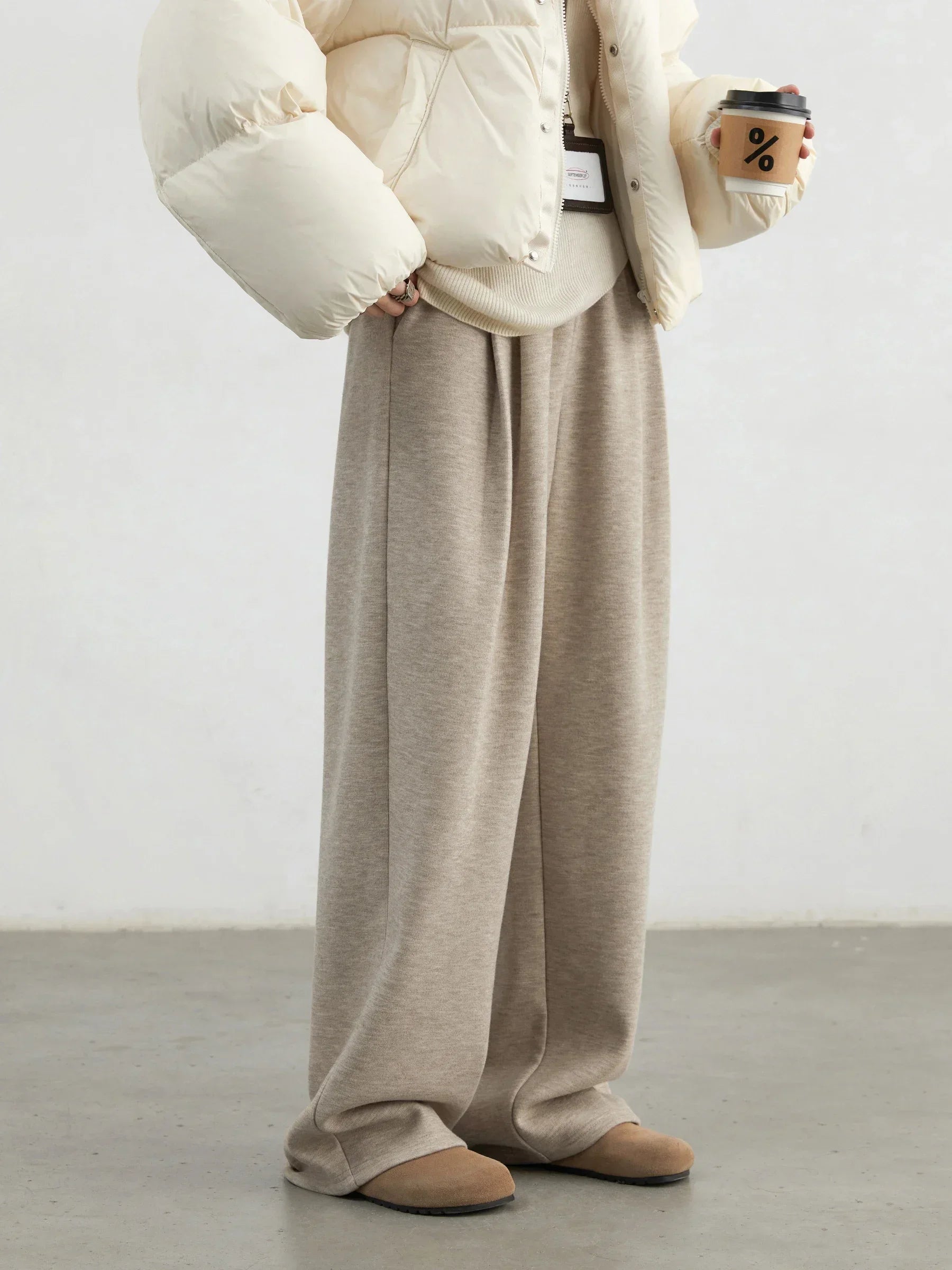 Women’s High Waisted Wide Leg Winter Pants Plush & Thick Loran