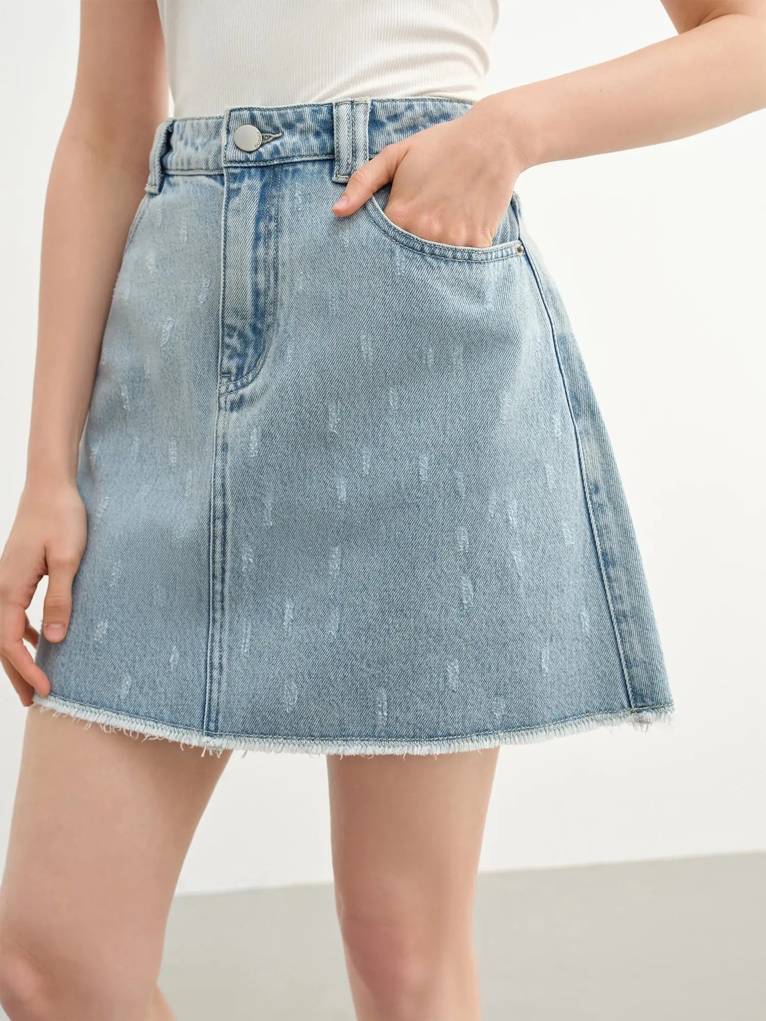 Plus Size High-Waist Denim Skirt LORAN STORE