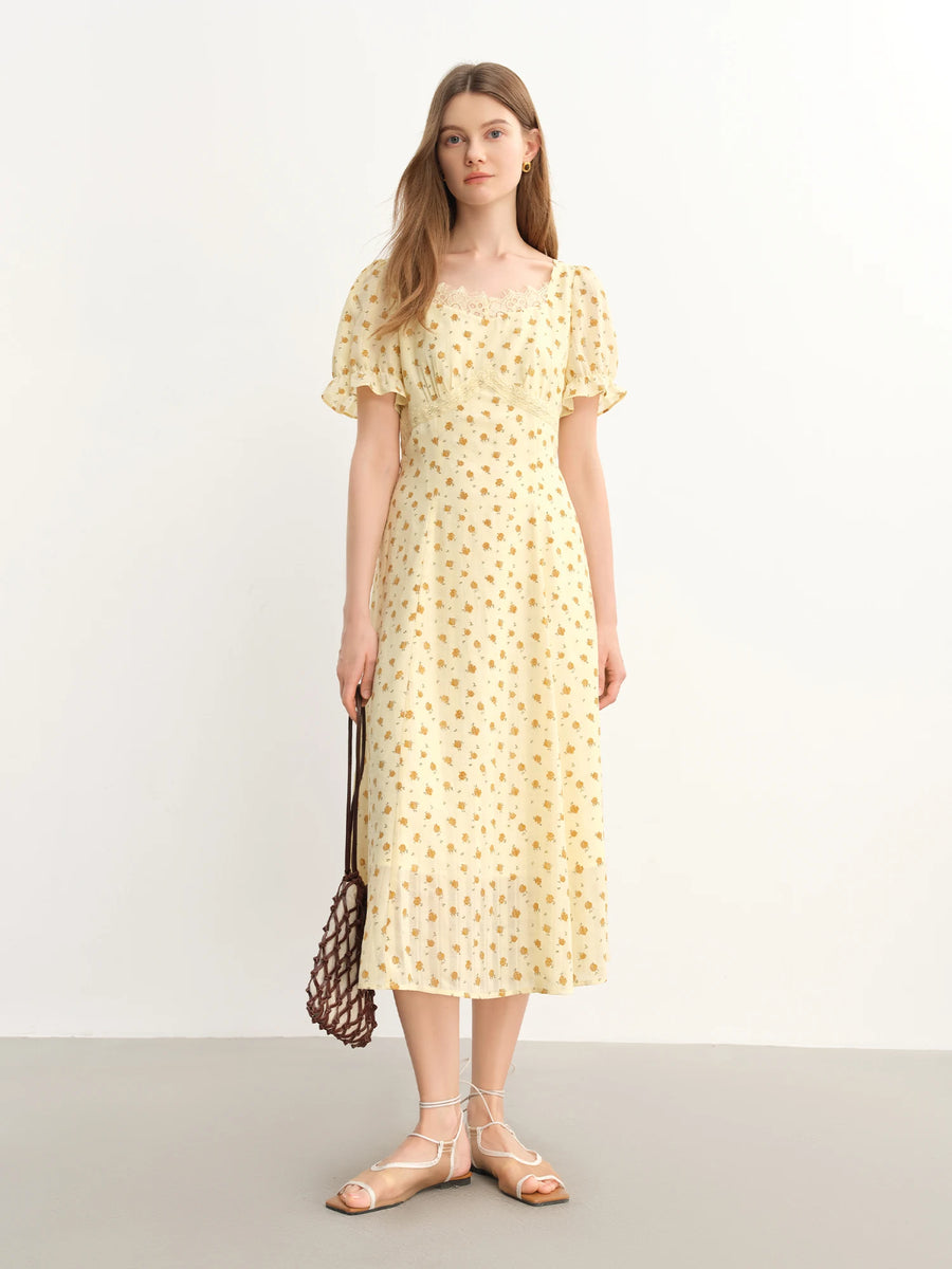 Plus Size Floral French Lace Patchwork Dress