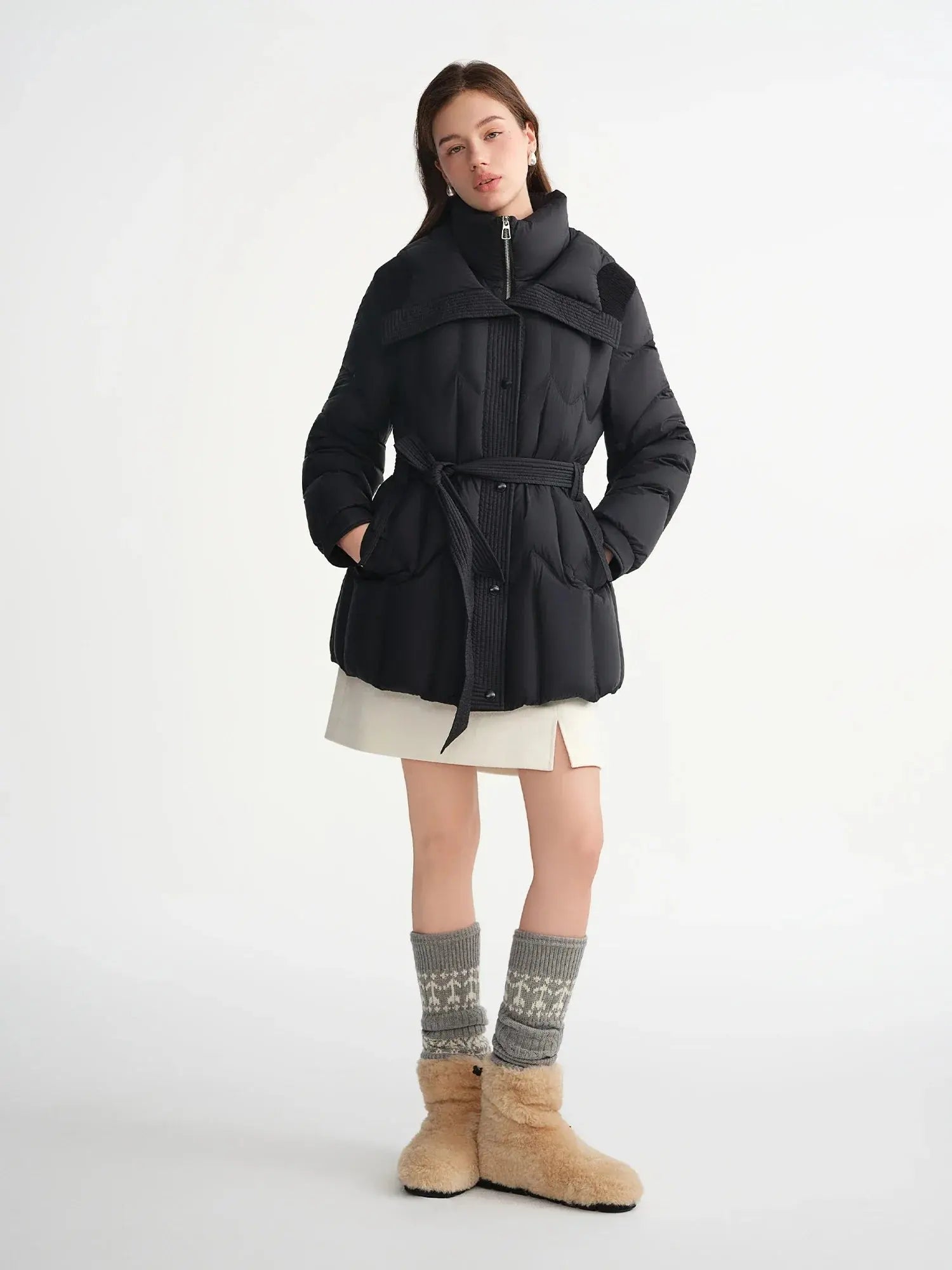 Plus Size Quilted Splicing Short Winter Jacket - Loran