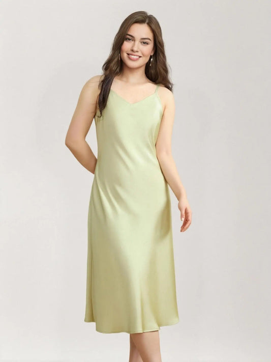 Plus Size Textured Satin Suspender Dress Loran