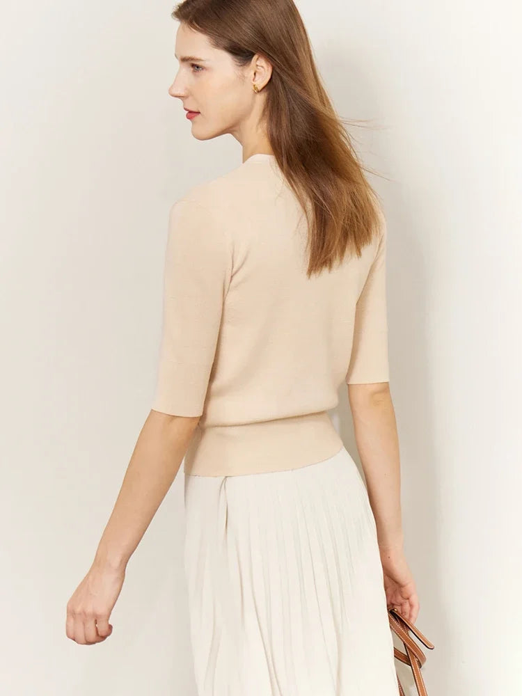 Slim V-Neck Knitted Cardigan Women’s Top Loran
