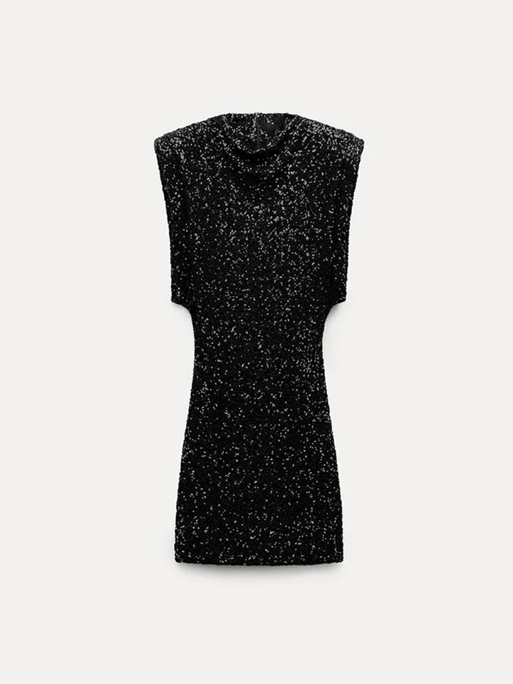 Women Sexy Black Sequins Dress Fashion Elegant - 3IN SMART Shop  #