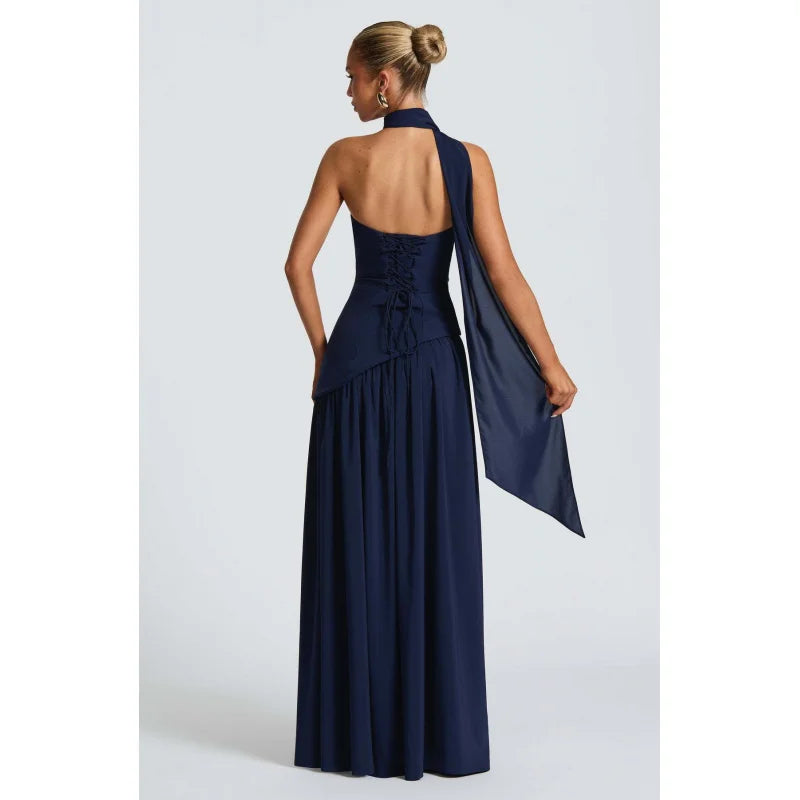 Sleek Solid Tube Top Maxi Dress with High Slit