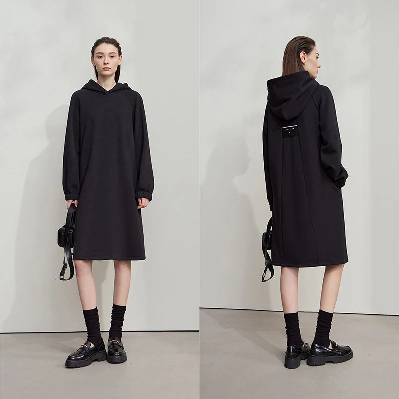 Women's Hooded Knitted Sweater Dress