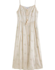 New Fashion Beige Temperament Long Dress with Lace-up Straps
