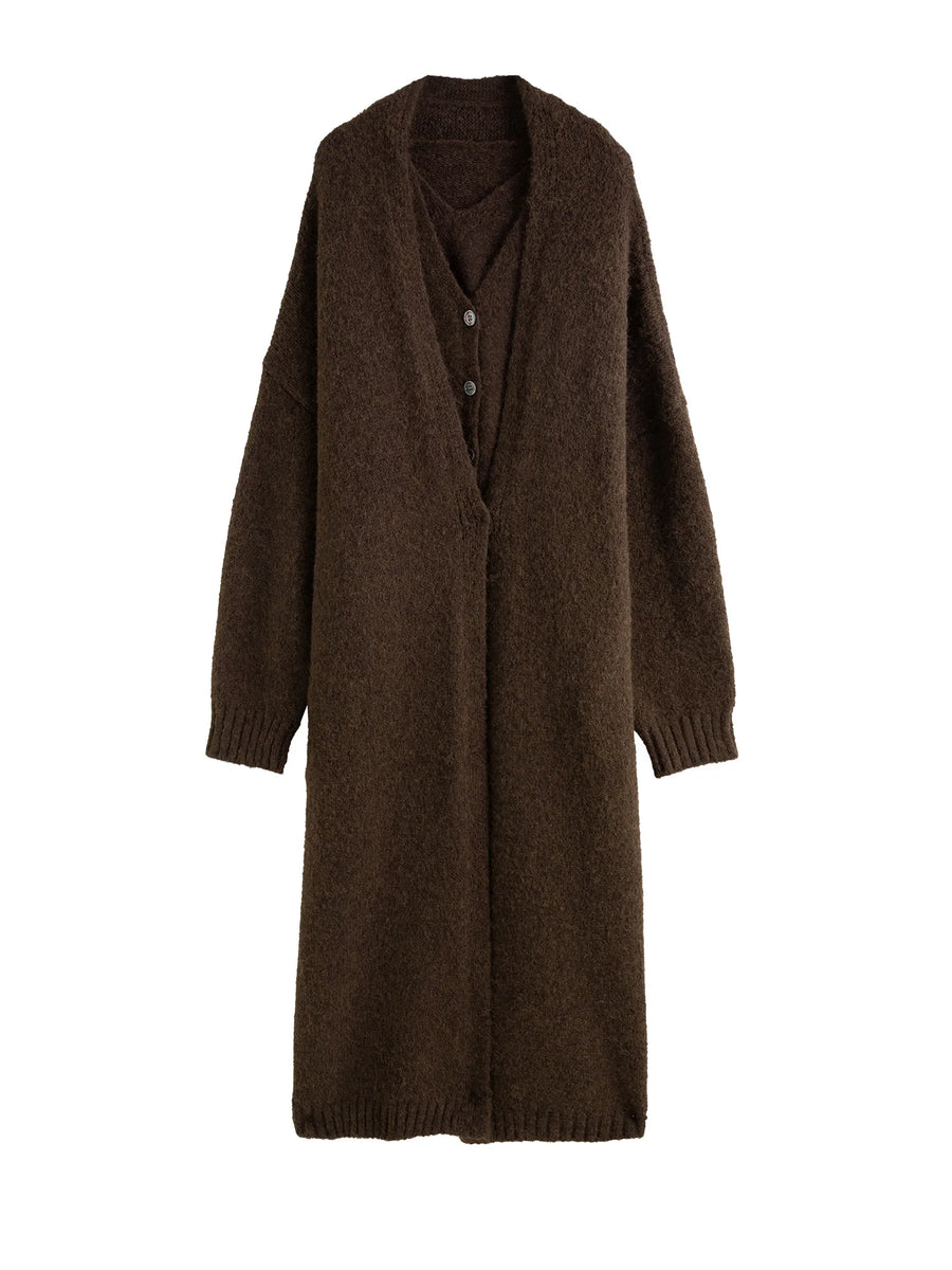 Winter Plus Size Knit Vest and Long Coat Set