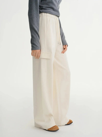 Plus-Size Wide-Leg Drawstring Pants for Winter - Loran