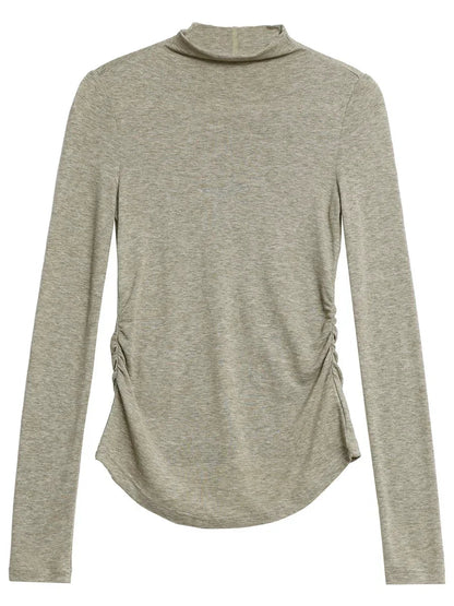 CHIC VEN Women's T-Shirts Slim New Four-color Optional Knitted Basic Female Sweater Woman Tees Spring Autumn 2025 Loran