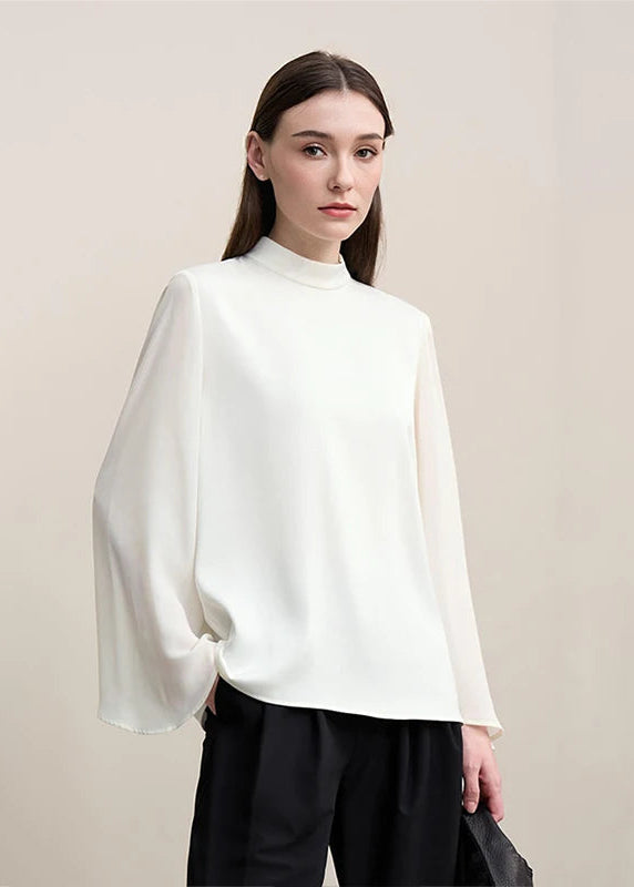Amii Women's Blouse 2026 Spring New Elegant Commuter Mixed Fabric Panel Chiffon Shirt Loose Long Sleeve Tops For Woman 12651018 Loran