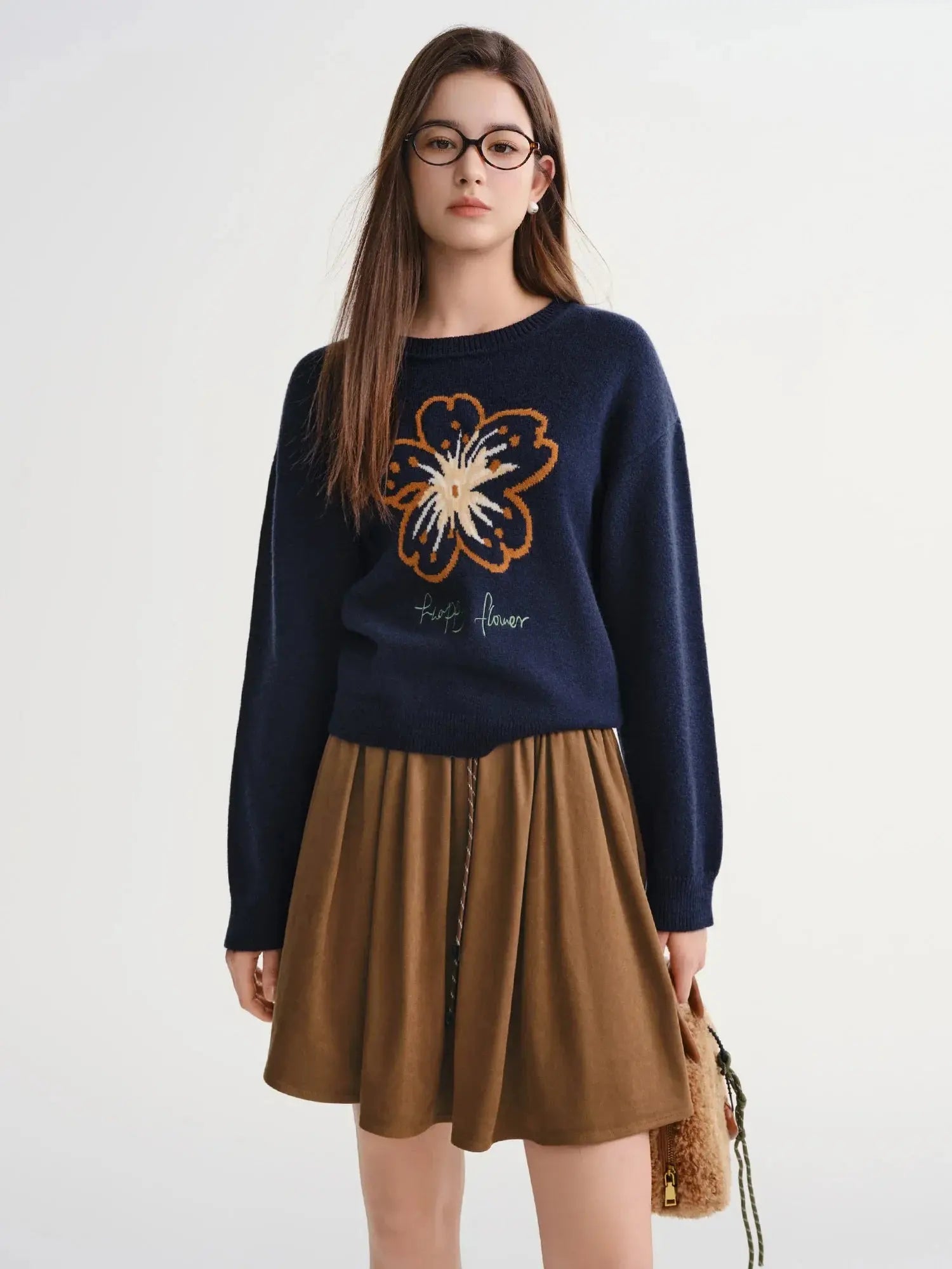 Women's Plus: Floral Knit Winter Pullover - Loran