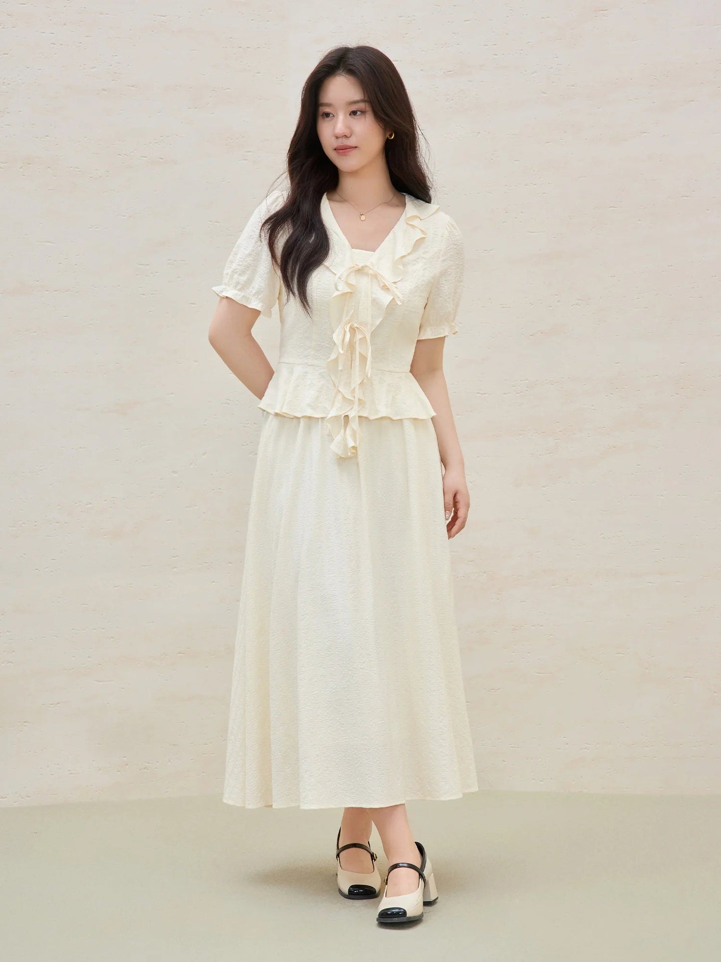 Women’s Plus Size Ruffled Blouse & Skirt Set Loran