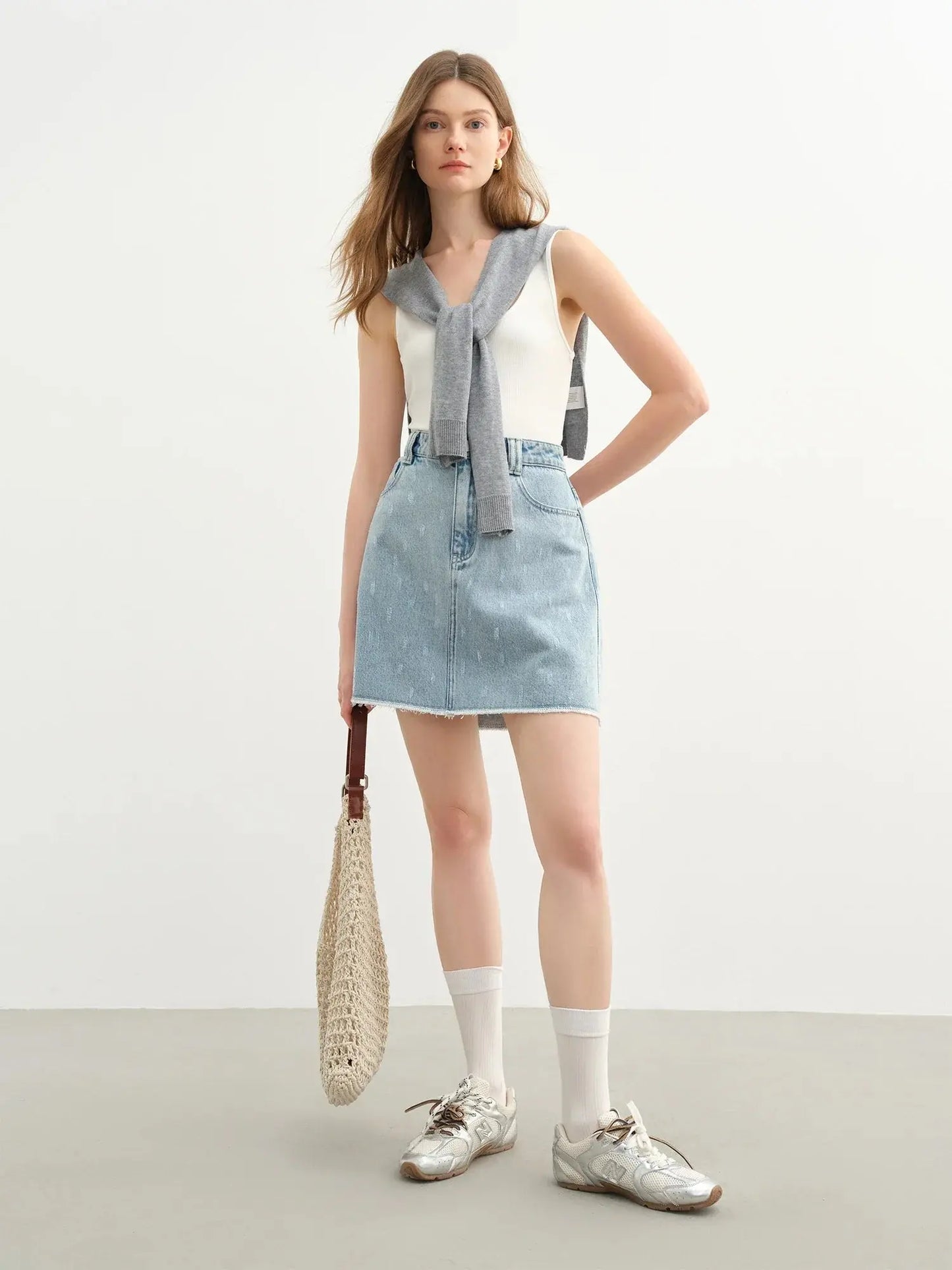 Plus Size High-Waist Denim Skirt LORAN STORE