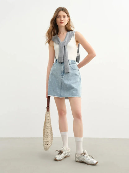 Plus Size High-Waist Denim Skirt LORAN STORE