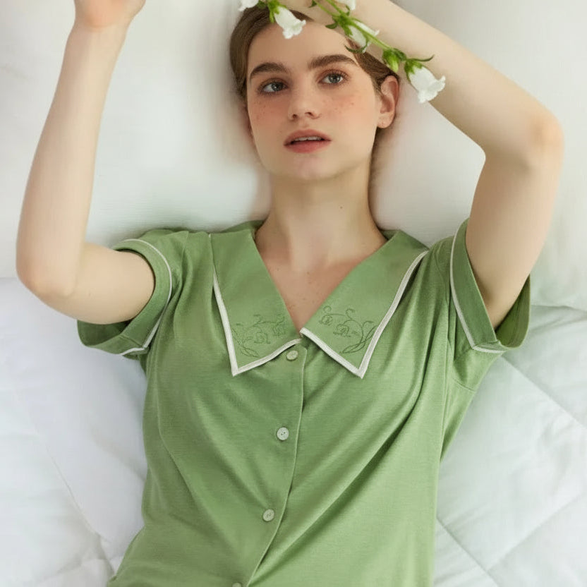 Womens Pajamas Short Sleeve Set Loran