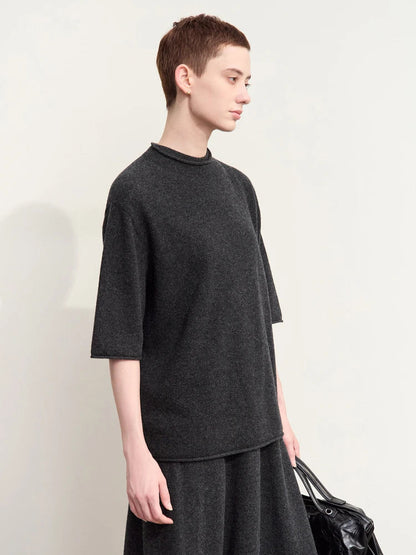 Amii Minimalism Sweaters For Women 2025 Autumn New Wool With Sleeve Mlock Neck Pullovers Versatile Lady Knitwear Jumper 12453055 Loran