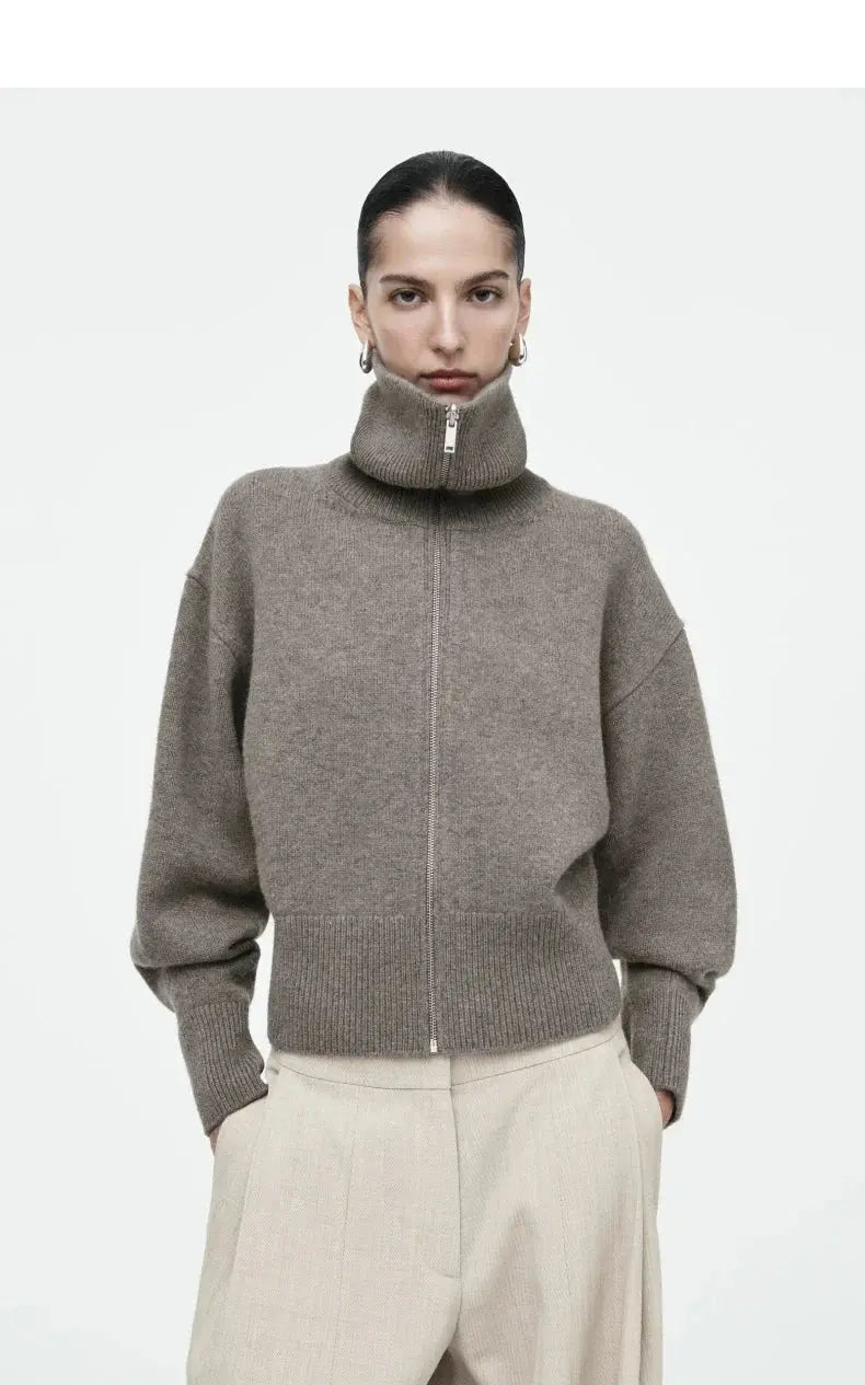 Casual Standard Fit Knitted Jacket with Waist-Cinching Detail LORAN STORE