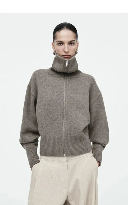 Casual Standard Fit Knitted Jacket with Waist-Cinching Detail LORAN STORE