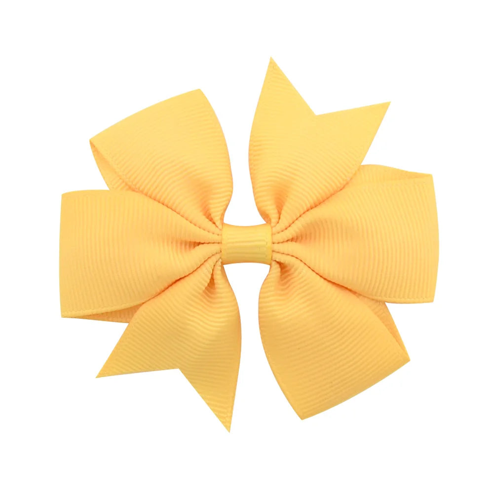 Solid Color Grosgrain Ribbon Hair Bow Clips for Girls