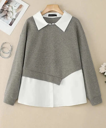 Simple and Catchy Stylish Patchwork Blouse - Loran