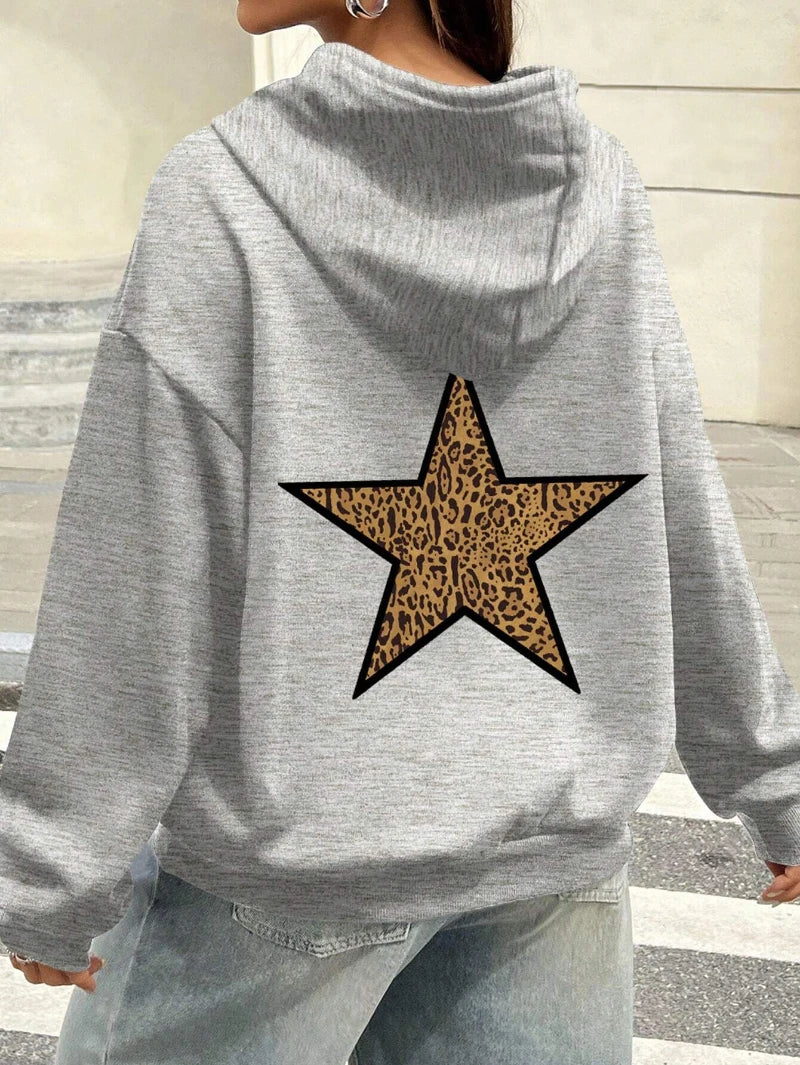 Casual Leopard Pentagram Hoody