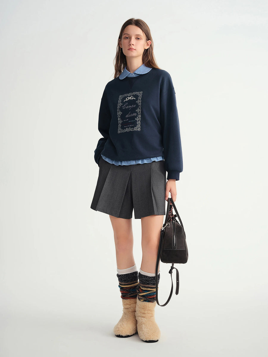 Comfortable and practical pleated shorts