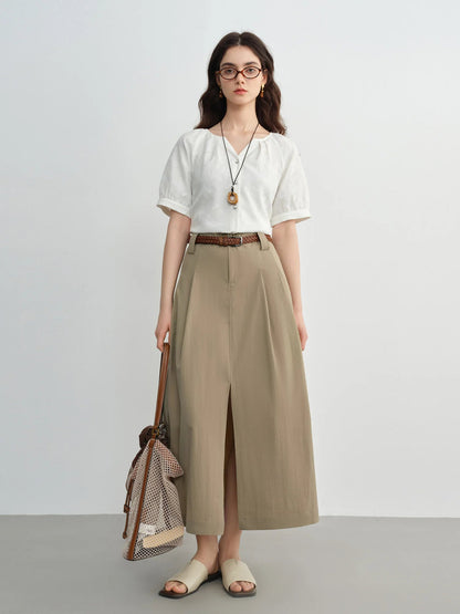 Raglan Sleeve Summer Shirt Minimalist Cotton Top Loran