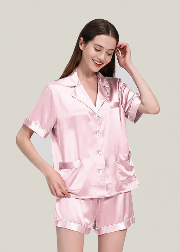 Plus Size Deconstructivist Real Silk Pajamas 2-Piece Set Loran