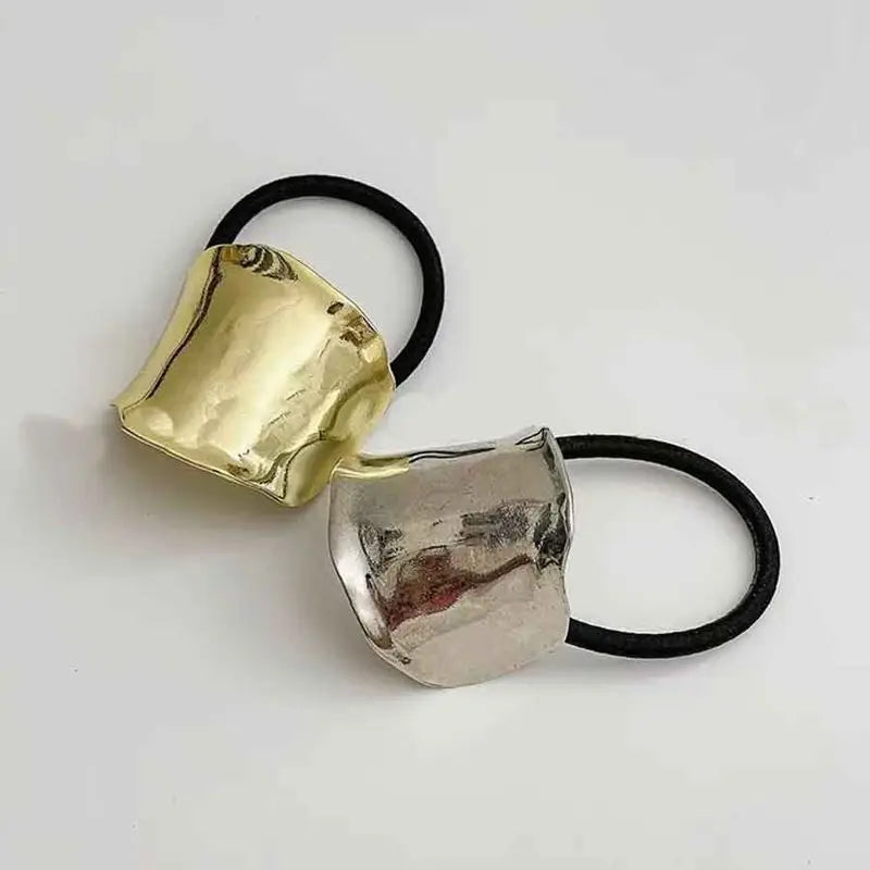 High-End Geometric Metal & Letter Headband Hair Ties