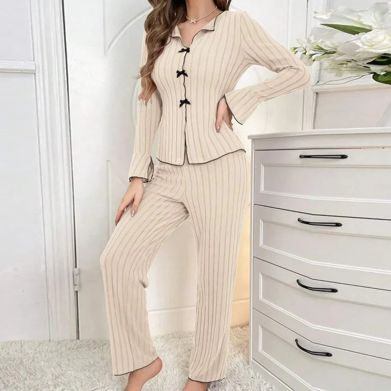 Women's Autumn Winter Long Pajama Set