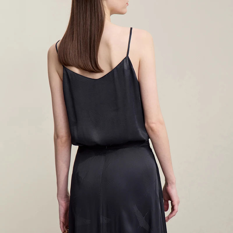 Elegant Chinese Style Jacquard Lace Sling Vest