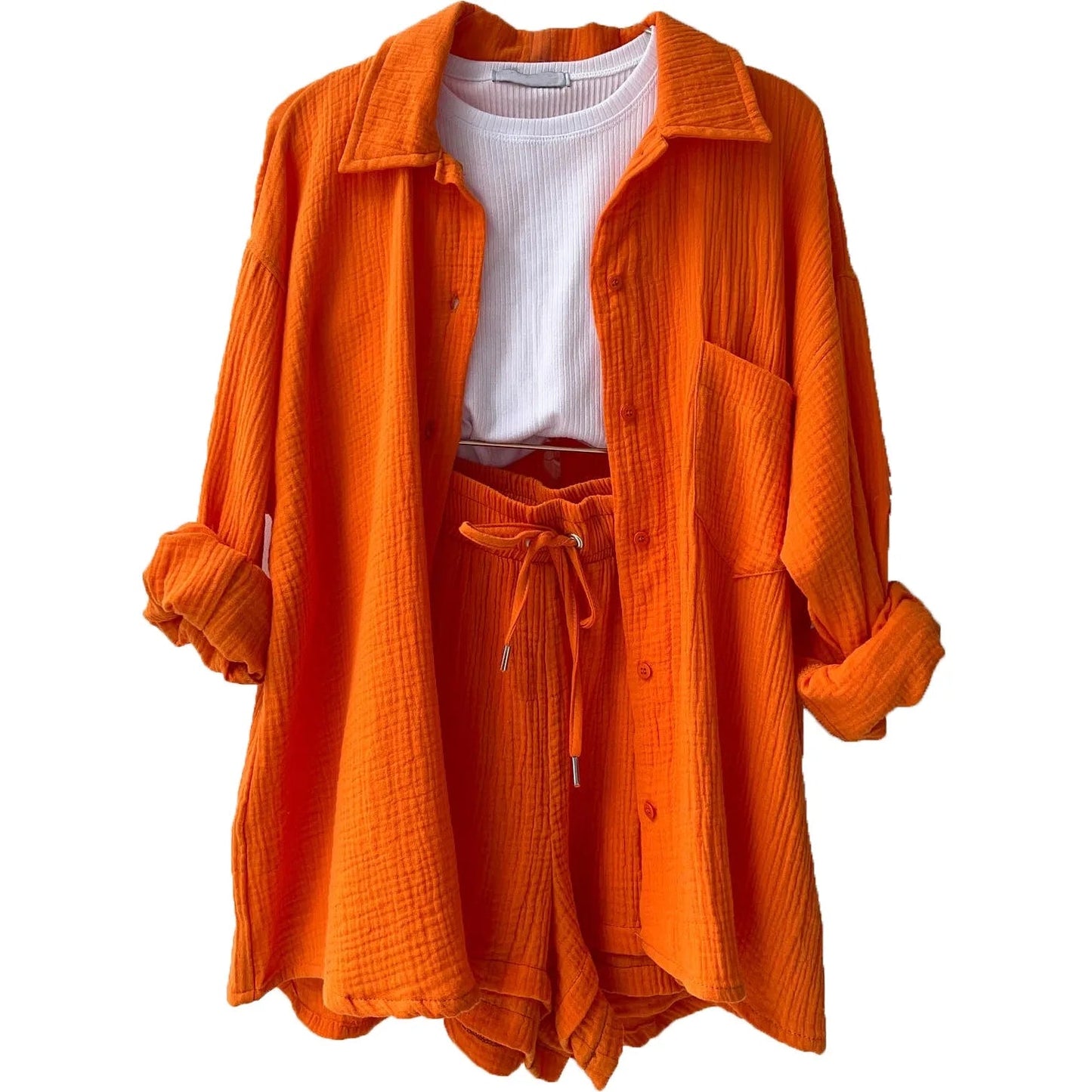 Women’s 2-Piece Cotton Gauze Pajama Set Summer Sleepwear Loran